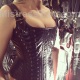 Mistress Troy in Dark Garden Leather Alexandra Corset