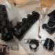 Mistress Troy receives leather bondage gear and a cane from Church of Sinvention