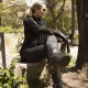 Dominatrix Mistress Troy enjoys the day in her strapping leather boots, NYC